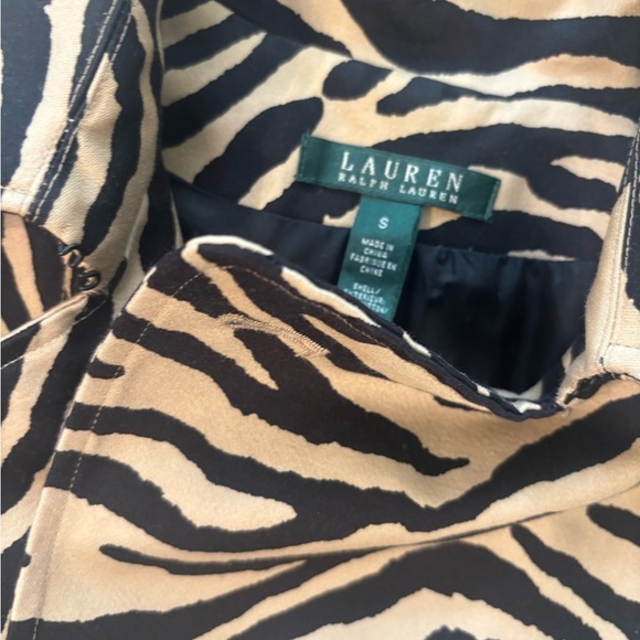 Lauren Ralph Lauren Zebra Print Belted Trench Coat Double Breasted Small - Picture 7 of 10